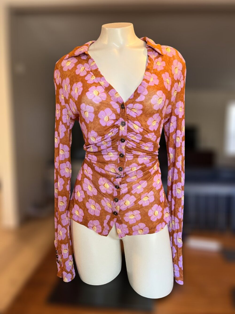 Free People floral Y2K style top